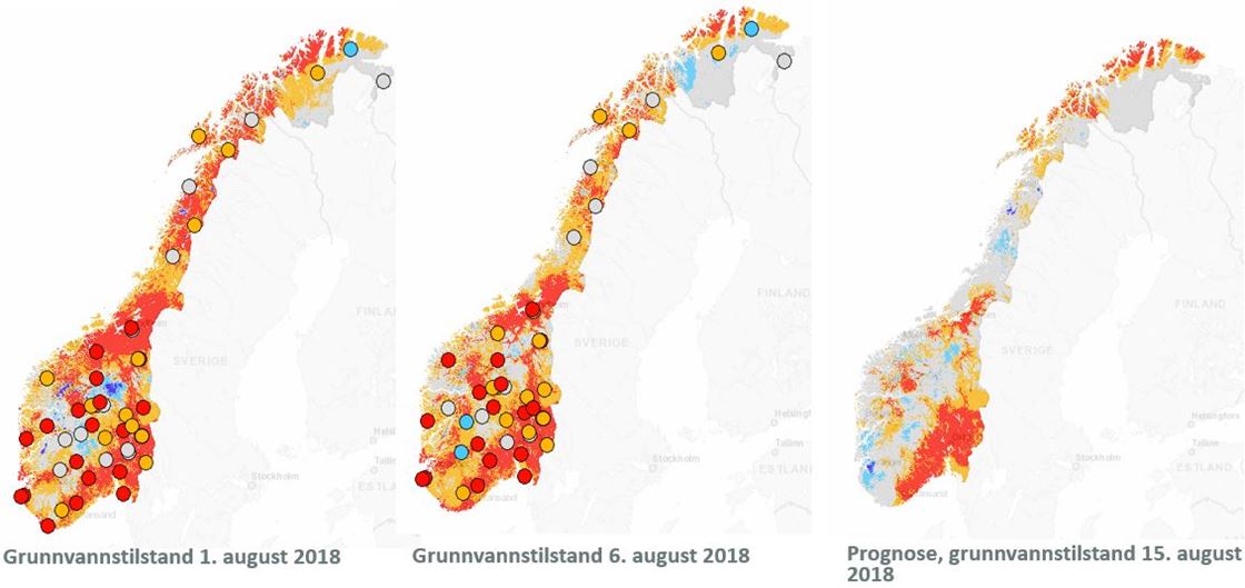 oppdatert kart over norge Tørken i Norge. Oppdatert status 8. august 2018   Varsom