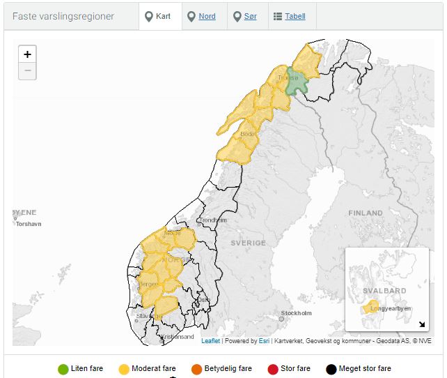 A- Og B-regioner For Snøskredvarsel | Varsom.no