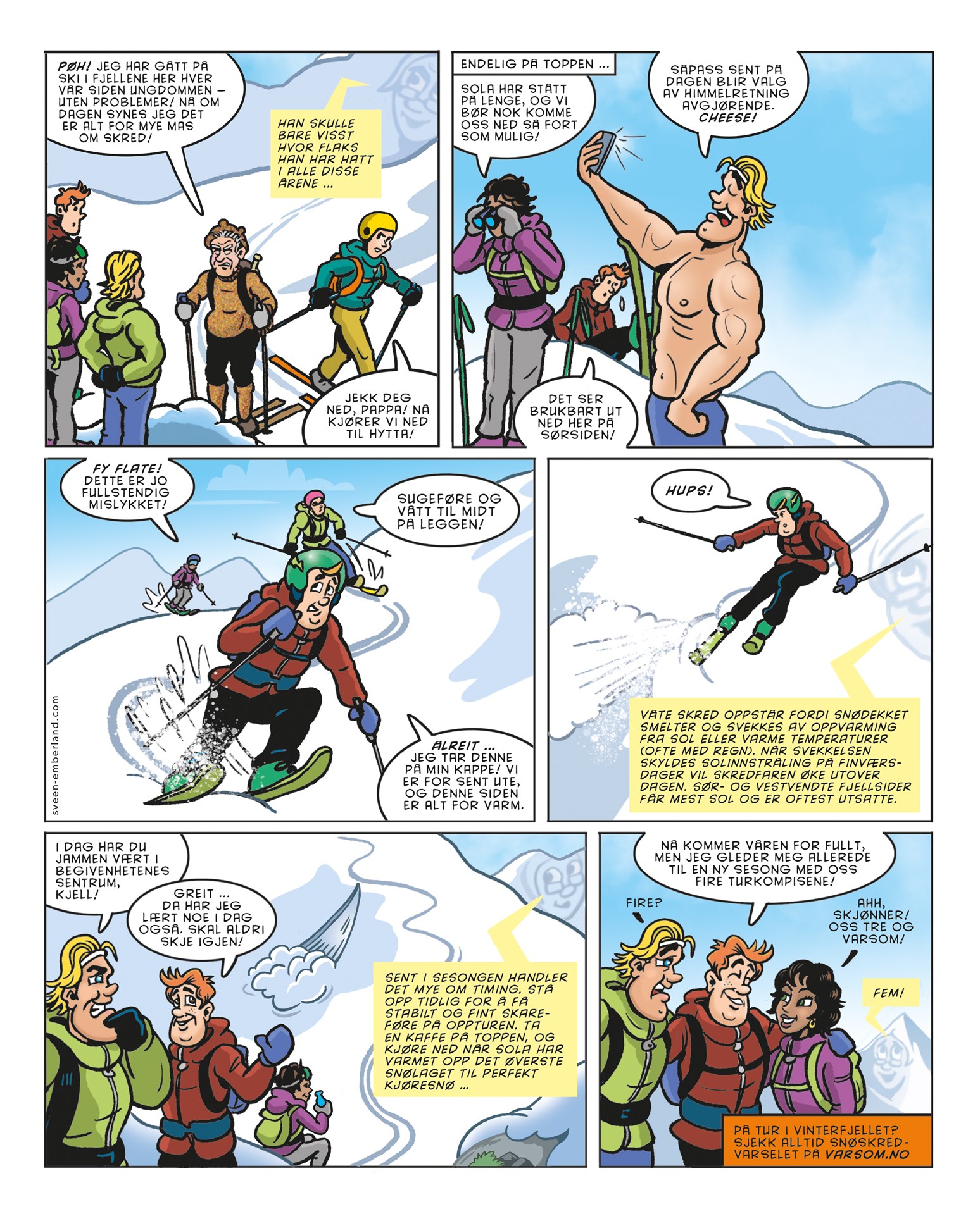 Tegneserie for skredproblemet våt snø side 2.