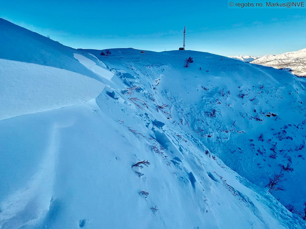 Løsnekant og øvre del av snøskred